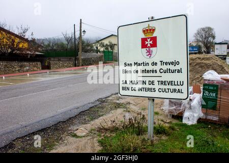 San Martin de Trevejo (oder Sa Martin de Trevellu), Spanien. Eine Stadt in Extremadura, einem der drei Dörfer, in denen die SPRACHE A Fala gesprochen wird Stockfoto