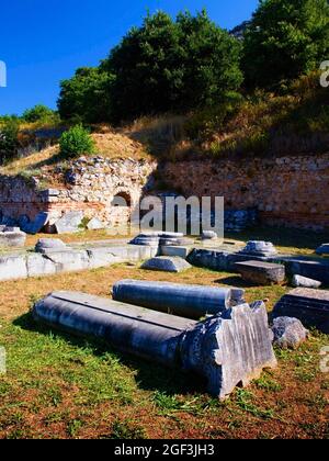 Philippinische archäologische Stätte im Osten Mazedoniens, Griechenland. Stockfoto