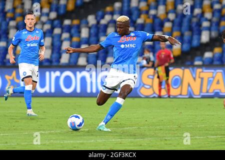 Napoli-Stürmer Victor Osimhen während des SSC Napoli gegen den FC Venezia, Spiel der italienischen Fußballserie A, Neapel, Italien, 2 - Foto .LiveMedia/Carmelo Imbesi Stockfoto