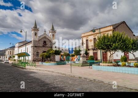 IBARRA, ECUADOR - 28. JUNI 2015: Kirche San Agustin in Ibarra, Ecuador Stockfoto