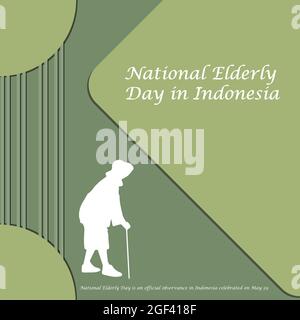 Der National Elderly Day ist eine offizielle Feier in Indonesien, die am 29. Mai gefeiert wird Stock Vektor