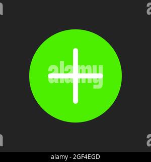Weiß Plus auf grünem abgerundetem Hintergrund. Isoliertes Einfaches Symbol. Vektorgrafik Stock Vektor