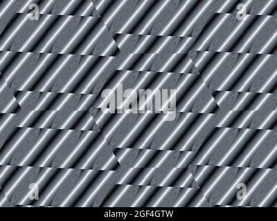 Abstrakter Hintergrund, grauweißer Farbverlauf verzerrtes geometrisches Strukturmuster Stockfoto