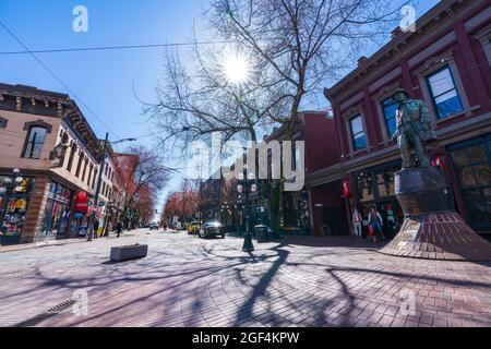 Vancouver Gastown wunderschöner Blick auf die Straße. BC, Kanada. Stockfoto