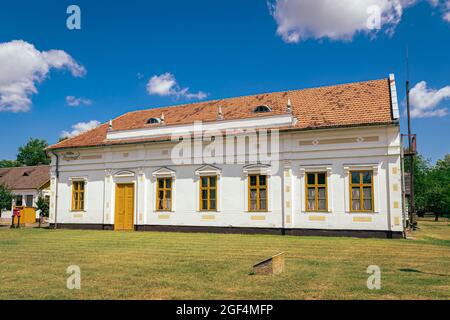 Traditionelles Postamt im Nationalpark Ópusztaszer, Ungarn Stockfoto