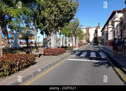 La Orotava, Teneriffa, Spanien-01 Januar 2020, Blick auf die Straße in La Orotava Stadt, Teneriffa, Kanarische Inseln, Spanien Stockfoto