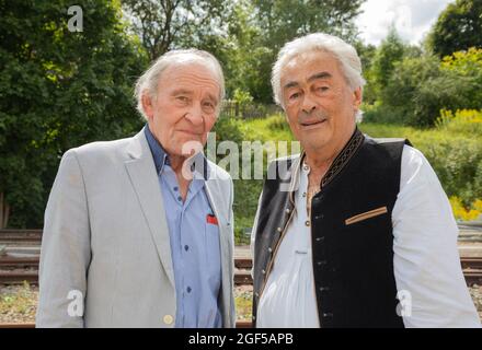 Michael Mendl und Giso Weißbach beim Gipfeltreffen in Schwarzenberg. 21.08.2021 Stockfoto