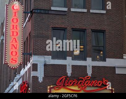 Die berühmte Giordano's Pizza wurde 1974 in Chicago IL gegründet Stockfoto