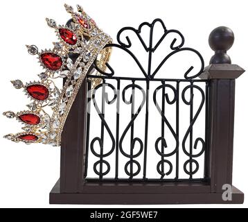 Crown on Fancy Gate Stockfoto