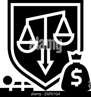 Ungleichheit soziale Problem Glyphe Symbol Vektor Illustration Stock Vektor