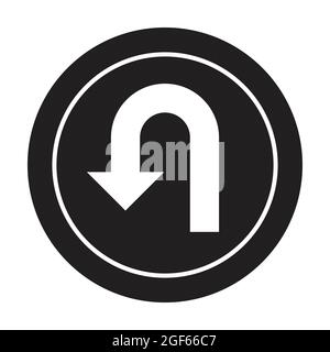 U-Turn Verkehrszeichen Symbol Vektor Straßenschild Navigationskonzept für Ihre Website-Design, Logo, App, UI. Illustration Stock Vektor
