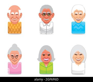 Vektor-Illustration Avatar People Icons (Senior) Stock Vektor