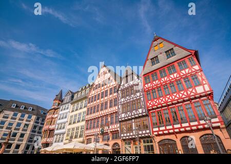 Altstadtplatz romerberg in Frankfurt, Deutschland Stockfoto