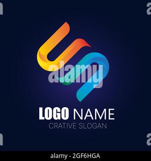 Vektor-Illustration des abstrakten S Letter Logo-Designs auf blauem Hintergrund. Stock Vektor