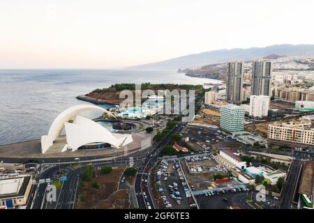 Luftaufnahme von Santa Cruz de Teneriffa. Kanarische Inseln, Spanien. Stockfoto