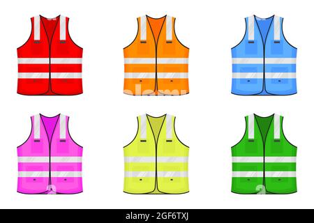 Reflektierende Sicherheitsweste Symbol Zeichen flach Stil Design Vektor Illustration. Stock Vektor