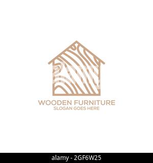 Holzmöbel Logo Design, kann als Innenarchitektur verwendet werden, Markenidentität, Firmenlogo, Symbole, oder andere. Stock Vektor