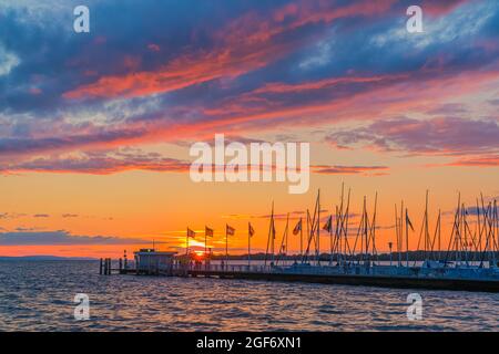 Nonnenhorn ist eine der drei bayerischen Städte am Bodensee im schwäbischen Lindau. Der Luftkurort und die berühmte Weinstadt befinden sich in der Nähe Stockfoto