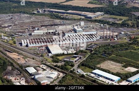 Luftaufnahme von Liberty Steels in Rotherham, South Yorkshire, einem Stahlhersteller Stockfoto