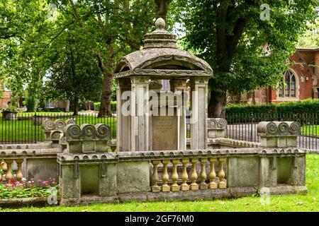 LONDON SOMERS STADT SAINT PANCRAS ALTE KIRCHE DAS SOANE MAUSOLEUM INSCHRIFT AUF DIESER SEITE FÜR SOANE'S SOHN Stockfoto