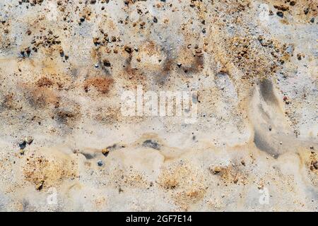 Extrem mineralreicher Boden im Bereich der Rio Tinto Minen, Luftaufnahme, Drohnenschuss, Provinz Huelva, Andalusien, Spanien Stockfoto