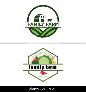 Familienbetrieb Produktion Logo Design Stock Vektor