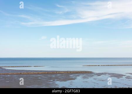 Wattenmeer bei Ebbe, Schlamm, Keitum auf Sylt, Nordfriesische Inseln, Schleswig-Holstein, Deutschland Stockfoto