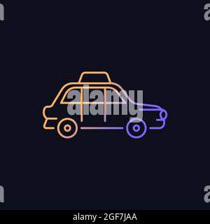 London Cab Gradient Vektor-Symbol für dunkles Thema Stock Vektor