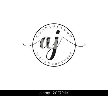 AJ feminine Logo Schönheit Monogramm und elegantes Logo-Design, Handschrift Logo der ursprünglichen Signatur, Hochzeit, Mode, Blumen und botanischen mit kreativen Stock Vektor