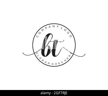 BT feminine Logo Schönheit Monogramm und elegantes Logo-Design, Handschrift Logo der ursprünglichen Signatur, Hochzeit, Mode, Blumen und botanischen mit kreativen Stock Vektor