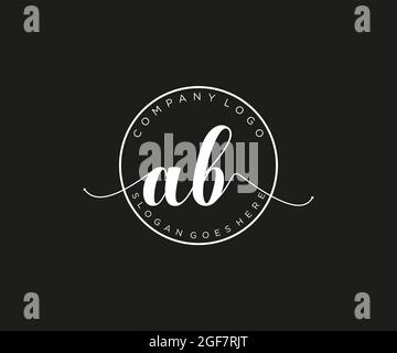 Ab feminine Logo Schönheit Monogramm und elegantes Logo-Design, Handschrift Logo der ursprünglichen Signatur, Hochzeit, Mode, Blumen und botanischen mit kreativen Stock Vektor