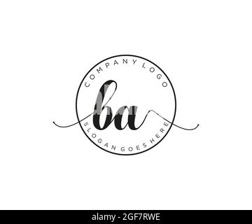 BA feminine Logo Schönheit Monogramm und elegantes Logo-Design, Handschrift Logo der ursprünglichen Signatur, Hochzeit, Mode, Blumen und botanischen mit kreativen Stock Vektor