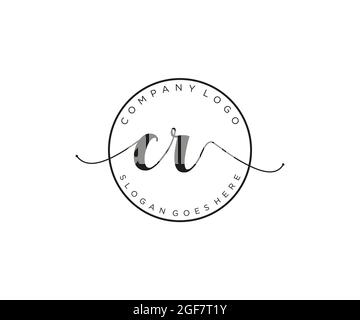 CR feminine Logo Schönheit Monogramm und elegantes Logo-Design, Handschrift Logo der ursprünglichen Signatur, Hochzeit, Mode, Blumen und botanischen mit kreativen Stock Vektor