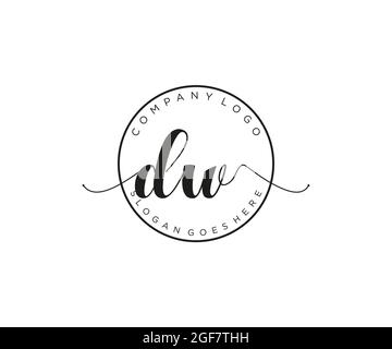 DW feminine Logo Schönheit Monogramm und elegantes Logo-Design, Handschrift Logo der ursprünglichen Signatur, Hochzeit, Mode, Blumen und botanischen mit kreativen Stock Vektor