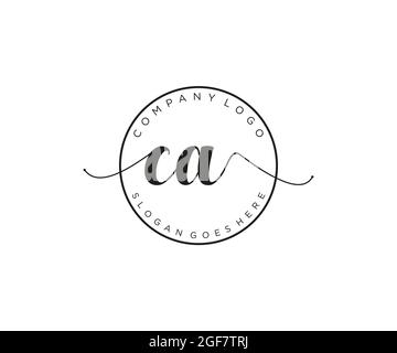 CA feminine Logo Schönheit Monogramm und elegantes Logo-Design, Handschrift Logo der ursprünglichen Signatur, Hochzeit, Mode, Blumen und botanischen mit kreativen Stock Vektor