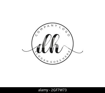 Dh feminine Logo Schönheit Monogramm und elegantes Logo-Design, Handschrift Logo der ursprünglichen Signatur, Hochzeit, Mode, Blumen und botanischen mit kreativen Stock Vektor