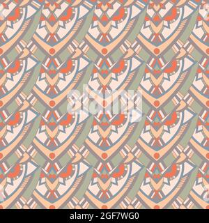 Ethnic Tribal Argyle Nahtloses Muster. Traditionelle Boho Ikat Ornament von Doodle Rhombus. Vektor Abstraktes Mosaik Geometrische Diamantformen Vektor Stock Vektor