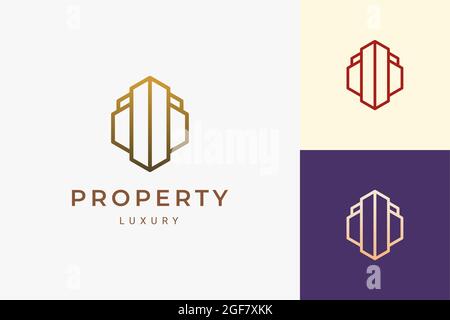 Hotel- oder Hotellogo in einfacher Linienform Stock Vektor