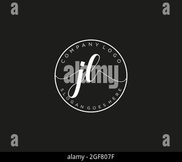 JL feminine Logo Schönheit Monogramm und elegantes Logo-Design, Handschrift Logo der ursprünglichen Signatur, Hochzeit, Mode, Blumen und botanischen mit kreativen Stock Vektor