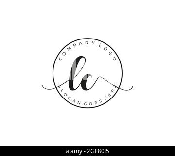 LC feminine Logo Schönheit Monogramm und elegantes Logo-Design, Handschrift Logo der ursprünglichen Signatur, Hochzeit, Mode, Blumen und botanischen mit kreativen Stock Vektor