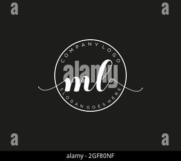 ML feminine Logo Schönheit Monogramm und elegantes Logo-Design, Handschrift Logo der ursprünglichen Signatur, Hochzeit, Mode, floral und botanisch mit kreativen Stock Vektor