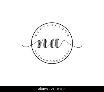 NA feminine Logo Schönheit Monogramm und elegantes Logo-Design, Handschrift Logo der ursprünglichen Signatur, Hochzeit, Mode, floral und botanisch mit kreativen Stock Vektor