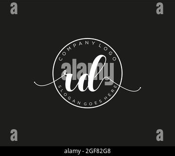 Rd feminine Logo Schönheit Monogramm und elegantes Logo-Design, Handschrift Logo der ursprünglichen Signatur, Hochzeit, Mode, Blumen und botanischen mit kreativen Stock Vektor