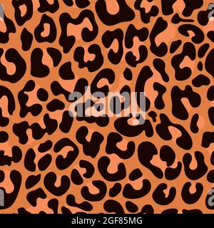 Leopard Streifen Muster Design - Herbst Blätter Farbe, lustige Zeichnung nahtlose Leoparden Muster. Schriftzug Poster oder T-Shirt Textil-Grafik-Design. Wand Stock Vektor