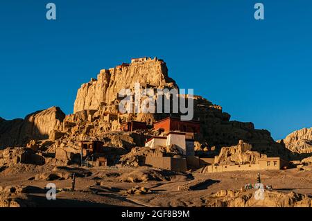 Die Ruinen der alten Hauptstadt des Königreichs Guge in Tibet Stockfoto