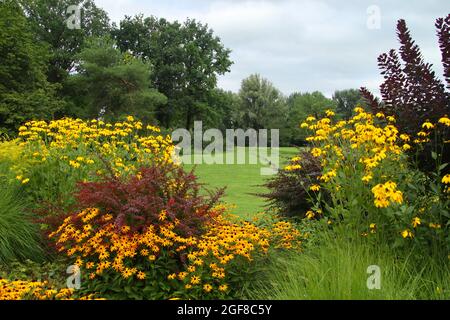 Der Wertwiesen Park in Heilbronn, Deutschland, Europa. Stockfoto