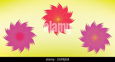 Sammlung von Blumen Pflanzen Blüte Blütenblatt abstrakt Hintergrund Symbol Banner Objekt Element Tapete Dekoration isoliert Kunst Design Vektor Illustration Stock Vektor