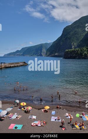 Seixal Beach, Nordseite der Insel Madeira Stockfoto