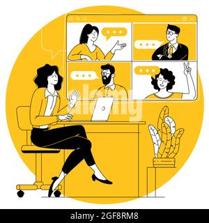 Vektorkonzept für Videoanruf Stock Vektor