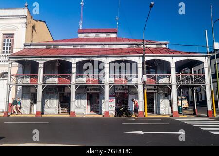 IQUITOS, PERU - 19. JULI 2015: La Casa de Fierro (das Eiserne Haus) in Iquitos, Peru Stockfoto